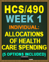 HCS/490 Week 1 Allocations of Health Care Spending